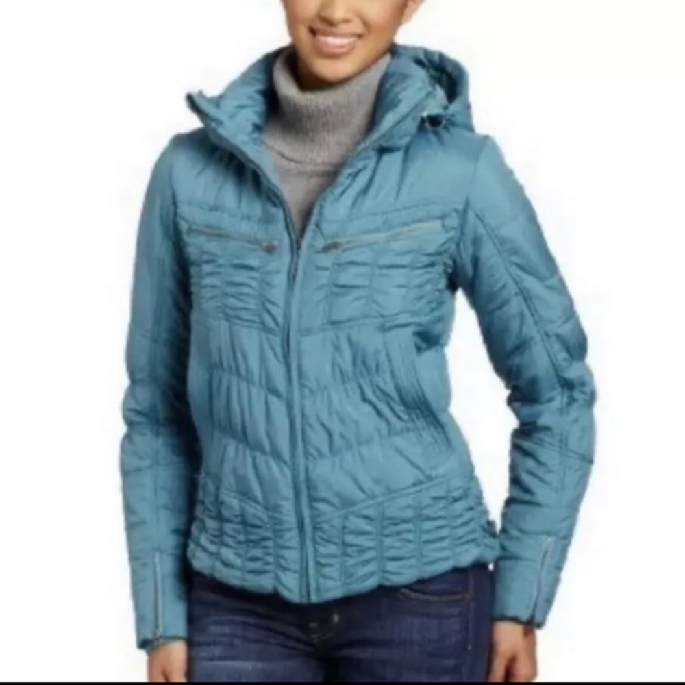 PrAna breath puffer jacket- teal xs